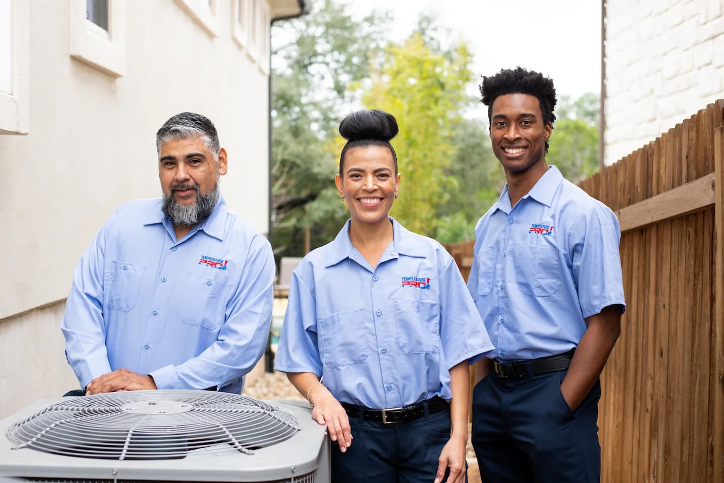 The Temperature Pros team — Orlando HVAC shop where Maximus was built