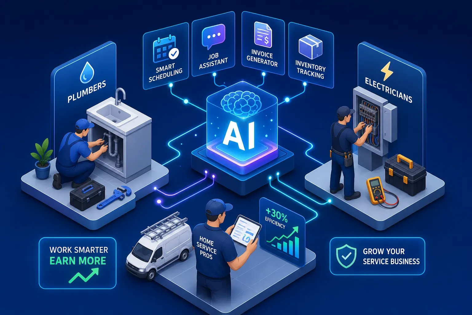Best AI Tools for Plumbers, Electricians, and Home Service Pros