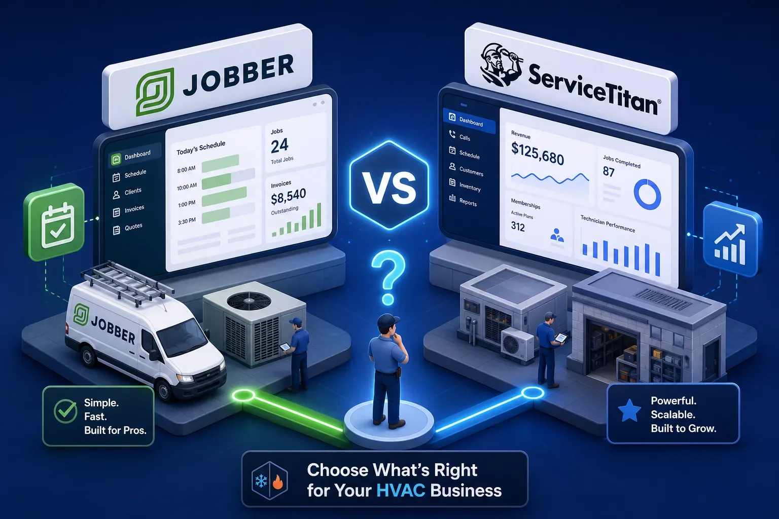 Jobber vs. ServiceTitan: Which One Fits Your HVAC Shop