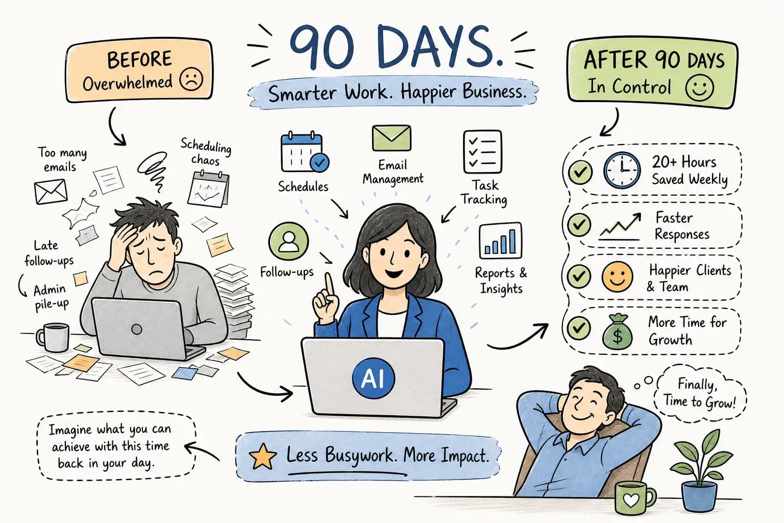 What 90 Days with an AI Office Manager Actually Delivers